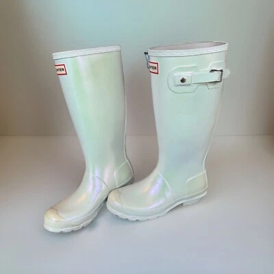 Hunter Botas de Lluvia Blanco Nebulosa Nacarada Talla 4B/5G Foto 1 de 4