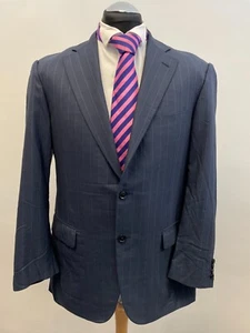 CHAQUETA/BLAZER TRAJE PAL ZILERI SUPER 180S LANA A RAYAS AZULES TALLA 40R EN MUY BUENA CONDICIÓN (0178) - Imagen 1 de 8