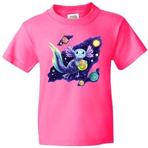 Inktastic Galaxolotl Cute Purple Space Axolotl Galaxy Design Youth T-Shirt Pun - Picture 1 of 7