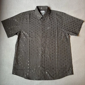 Dixxon Flannel Co Shirt Mens Large The Bougie Short Sleeve Black Monogram - Picture 1 of 12