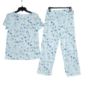 Charter Club Cotton Pajama Set Short Sleeve Top and Capri Pants XS - Picture 1 of 9