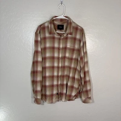 Rails Shirt Mens Large Red Beige Plaid Lennox Cranberry Finch Button Up - Image 1 of 4