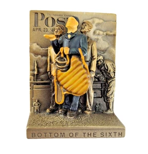1988 Goebel Saturday Evening Post “Bottom of the Sixth” Pewter Sculpture - Picture 1 of 5