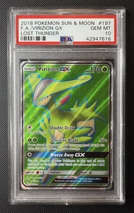 PSA 10 VIRIZION GX 197 LOST THUNDER FULL ART SUN MOON 2018 POKEMON - Bild 1 von 2