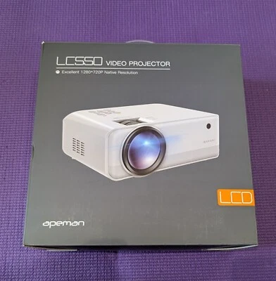 APEMAN LC550 1080p Mini Portable LCD Digital Projector White - Image 1 of 4