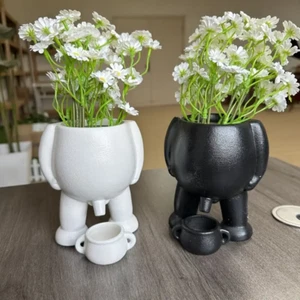 Peeing Planter For Plants Flowers Fun Vase Home Decoration White/Black - Picture 1 of 7