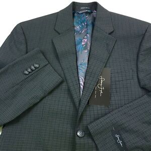 $360 Sean John Msalisbury Blazer Sport Coat Suit Jacket Mens 36S Gray Plaid