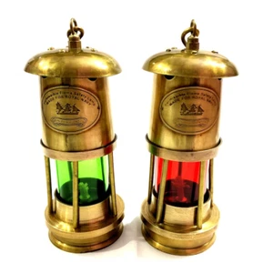 Maritime Nautical Oil Lamp Brass Red Green 6" Decorative Oil Lantern For Decor - Picture 1 of 3