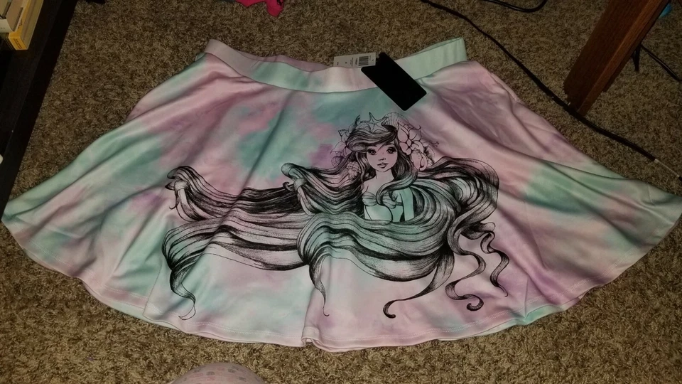 Juniors 3X Saia Skatista Disney Princesa Ariel Aquarela~Nova~ - Imagem 1 de 4