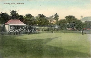 PRINTED POSTCARD OF THE BOWLING GREEN, MONIFIETH, (NEAR DUNDEE), ANGUS, SCOTLAND - Picture 1 of 2