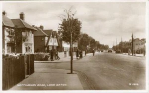 REAL PHOTO POSTCARD OF NOTTINGHAM ROAD, LONG EATON, (NEAR DERBY), DERBYSHIRE - Picture 1 of 2