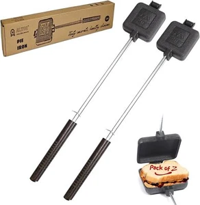 Cast Iron Camp Pie Cooker, Campfire Sandwich Maker (Pack of 2) - Picture 1 of 6
