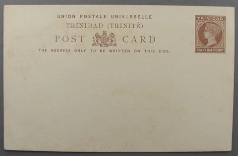 TRINIDAD Early Penny Halfpenny Unused Postal Card ~4666 Cover