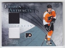 2010-11 UD ARTIFACTS CLAUDE GIROUX PATCH JERSEY /50 DUAL GAME USED Frozen Flyers