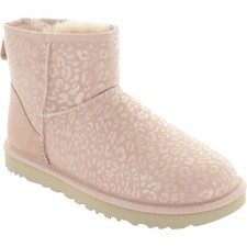 Ugg Women's Sheepskin Classic Mini Metallic Snow Leopard Ankle Boot