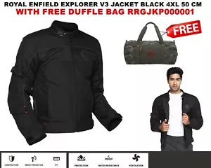 "CHAQUETA NEGRA Royal Enfield ""4XL 50 CM CON BOLSA GRATUITA EXPLORER V3" - Imagen 1 de 17