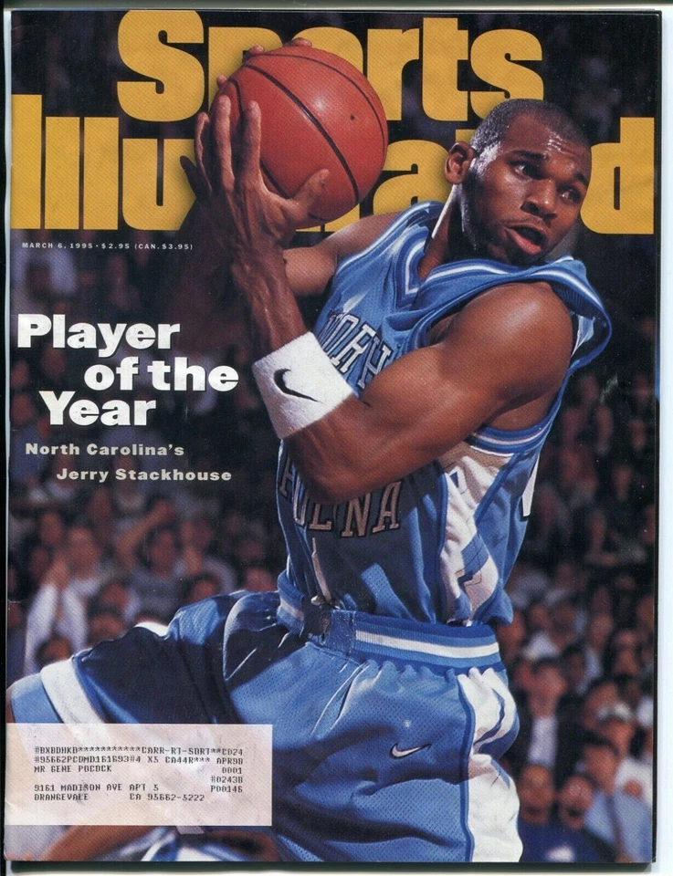 6 de marzo de 1995 Jerry Stackhouse UNC North Carolina Tar Heels Sports Illustrated  Foto 1 de 1