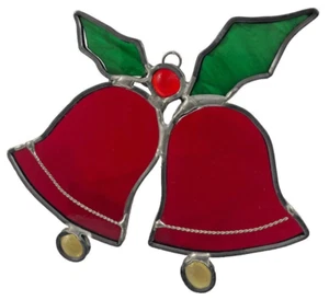 Campanas de Navidad vintage vitrales adorno SunCatcher 5,5" x 6" - Imagen 1 de 2