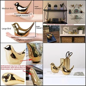 Small Birds Statues Gold, Home Decor, Modern Style Figurine Decorative Ornaments - Imagen 1 de 8