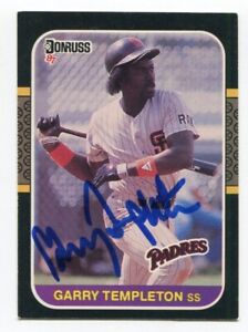 1987 Donruss Garry Templeton Signed MLB Baseball Card Autographed AUTO #141