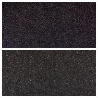 7,5 Unzen Indigo-Schwarz Denim Mittelschwer 100 % Baumwolle Stoff 58" breit M612 Mtex