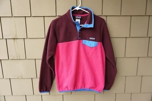 A+ Patagonia Synchilla Snap-T Pullover Fleece Jacket Coat Small Color Block Pink - Picture 1 of 3