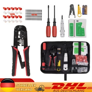 147tlg Netzwerk Reparatur Werkzeug Set,Crimpzange Stecker RJ45 RJ11 Netzwerktest - Afbeelding 1 van 21