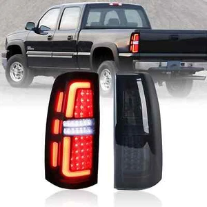 Smoke LED Tail Lights For 99-02 Chevy Silverado 1500 2500 3500 99-03 GMC Sierra - Picture 1 of 15