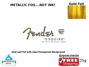 Fender Esquire Guitar Decal Foil Waterslide Headstock Restoration Logo 25g - Picture 1 of 1