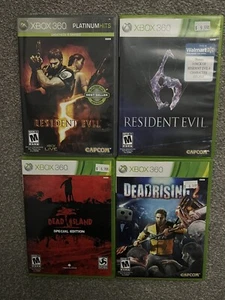 Xbox 360 Resident Evil 5- 6, Dead Island, Dead Rising 2 Survival Horror Lot Of 4 - Picture 1 of 4