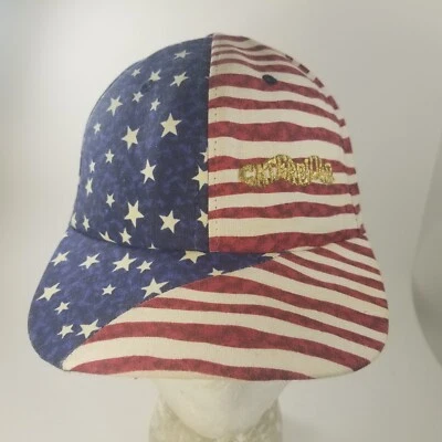 Boné chapéu equipamento CAT Caterpillar com estampa de bandeira americana Snapback por toda parte - Imagem 1 de 4