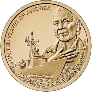 2025-P American Innovation Dollar. Arkansas. Raye Montague. U.S. Navy. UNC BU - Picture 1 of 2