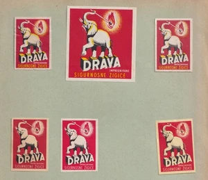 6  Ancienne   étiquette   Allumettes  Yougoslavie   BN185639 Eléphant - Imagen 1 de 1