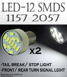 2 pares 12 SMDs Chips LED Blanco Reemplazar Halógena Bombilla de Freno Trasero J10 - Imagen 1 de 6