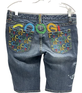 Pantalones cortos vintage Coogi Bermuda Jean Y2K para mujer talla Jr 7/8 diseño de logotipo deletreado - Imagen 1 de 12