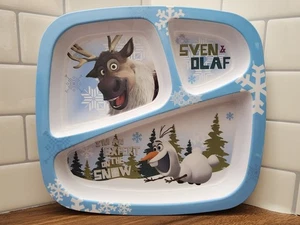 Disney Frozen Sven & Olaf Melamina Niños Plato Dividido 9" Diseños Zak - Imagen 1 de 4