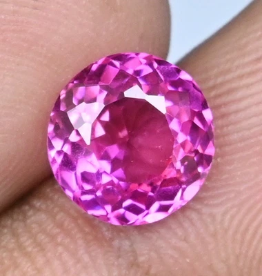 4.25 Ct Flawless Natural Mogok Pink Ruby Round Certified Loose Gemstone - Image 1 of 4
