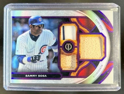 Bate triple jersey púrpura #17/50 Cubs Topps Tribute Sammy Sosa 2023 Foto 1 de 2