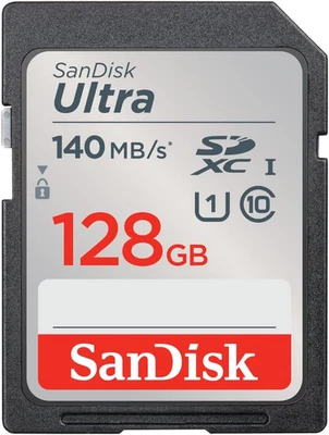 Sandisk 128 GB Ultra SDXC Scheda Di Memoria, Con Velocità Fino a 140 Mb/S, Prest - Immagine 1 di 4