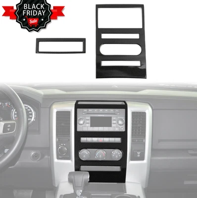 🔥 Cubierta de panel de navegación GPS de fibra de carbono para Dodge Ram 1500 2010-2012 Foto 1 de 4