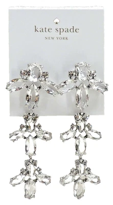 Kate Spade New York Ice Queen Drop Earrings Silvertone New! NWT - Image 1 of 2