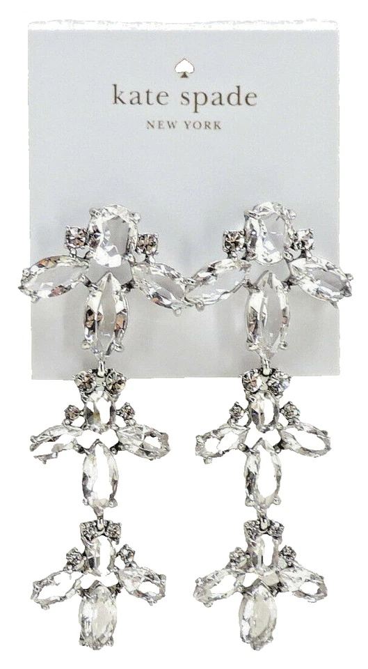Kate Spade New York Ice Queen Drop Earrings Silvertone New! NWT - Image 1 of 2