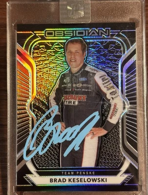 2021 Panini Chronicles Obsidian Brad Keselowski #33 Blue Auto COA Pristine  - Image 1 of 4