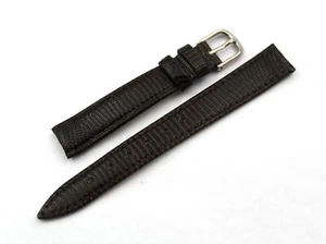 Montre Band Cuir Véritable Lizard Marron Tailles Variées Top Quality Boucle Lady - Imagen 1 de 3