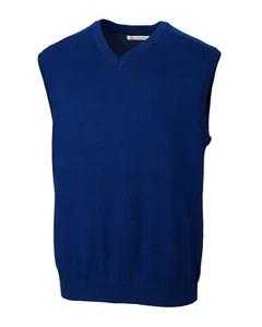 CUTTER & BUCK Broadview BLUE V-neck Sweater Vest SZ:4XB 4XL BCS01422 NWT - Picture 1 of 2