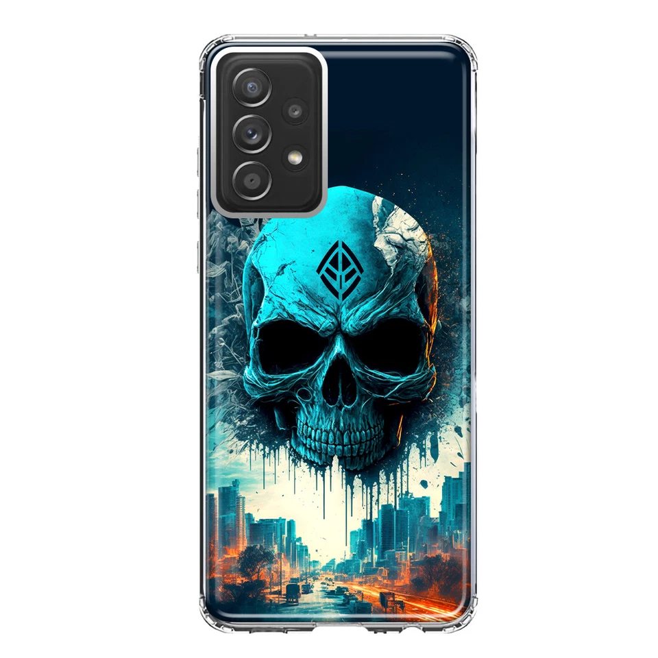 For Samsung Galaxy A53 Shockproof Hybrid Case, Apocalypse Cyberpunk Skull - Image 1 of 1