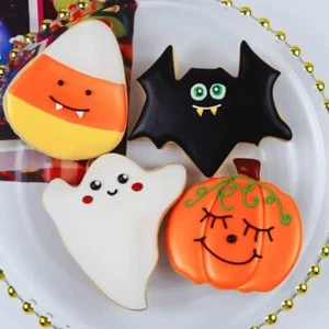 Halloween Cookie Cutters Set- 4 Pieces Stainless Steel Baking Cutter Molds Pu... - Picture 1 of 8