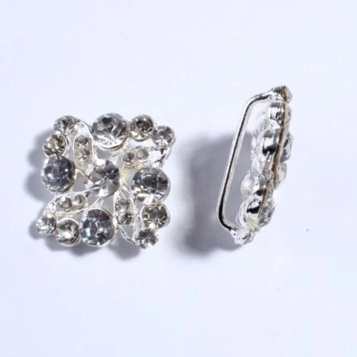 12PCS 25MM New Silver Rhinestone Metal Buttons For Clothing Sewing Rhinestones B - Image 1 of 2