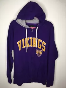 Ropa del equipo de la NFL Minnesota Vikings sudadera con capucha suéter cremallera completa sudadera L - Imagen 1 de 8