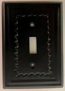 Tin Switch Plates/Outlet Covers w/ Dome 1/4" Beveled Edge, Dark Bronze (black) - Picture 1 of 26